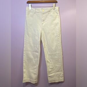 ⭐️BOGO⭐️ Ann Taylor Factory off white high-waisted, wide-leg, cropped jeans